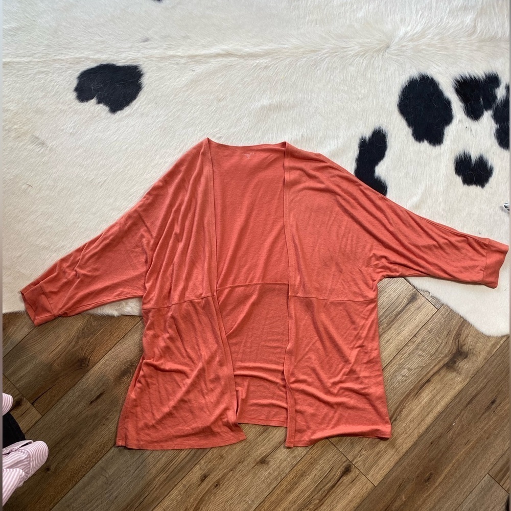 Garnet Hill Easy Linen Drape-Front Cardigan